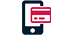 Icon of a mobile phone and a credit card