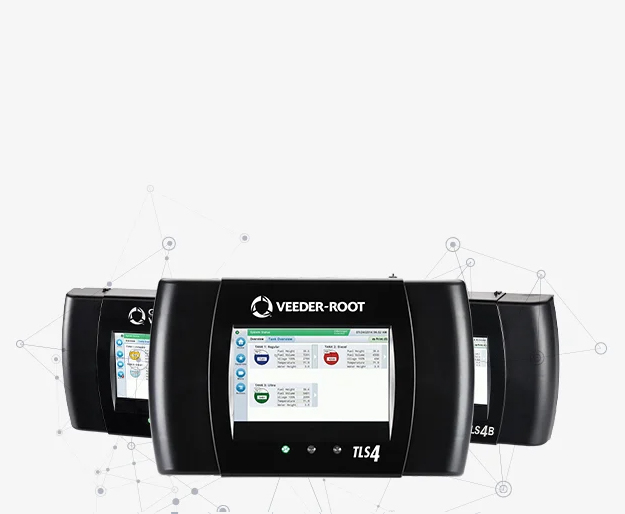 A TLS4 Automatic tank gauge on a connected background