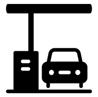 icon of a car refueling at a petrol dispenser