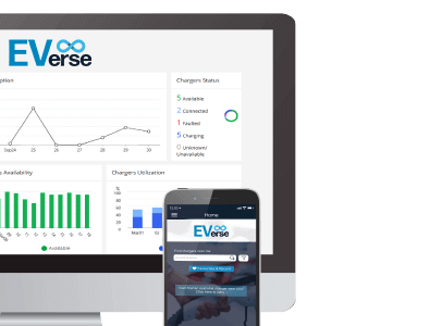 EVerse EV chargin software dashboard