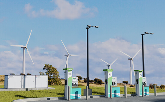 Hydrogen fuel dispenser on a forecourt Hydrogen fuel dispenser on a forecourt
