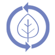 Icon of a leaf and cycle - environmental