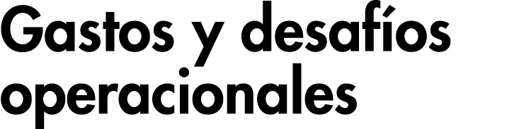 Gastos y desafíos operacionales