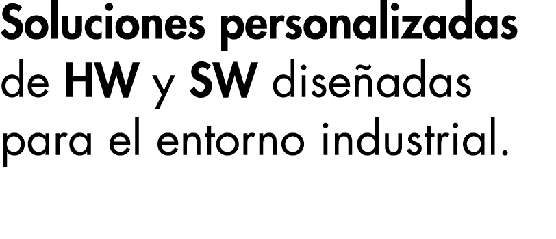 Soluciones personalizadas de HW y SW diseñadas para el entorno industrial  